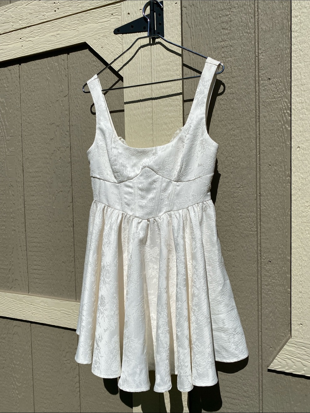 Ivory Floral Jacquard Altar”d State Sleeveless Dress with Bow Size Medium NWT